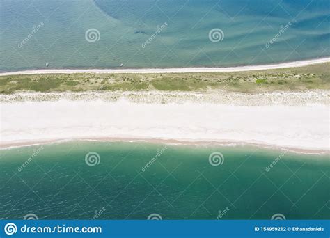 Aerial View Of Sandy Island On Cape Cod Ma Stock Photo Image Of