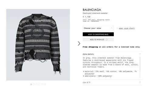 Balenciaga Destroyed Crewneck Sweater