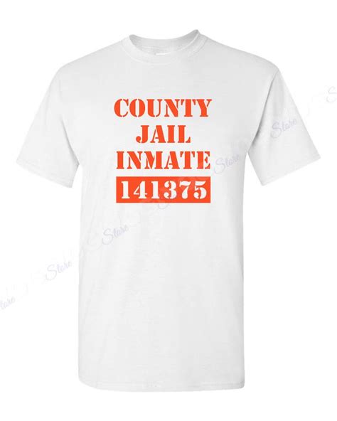 County Jail Inmate T Shirt Halloween Costume Tee Prison Etsy