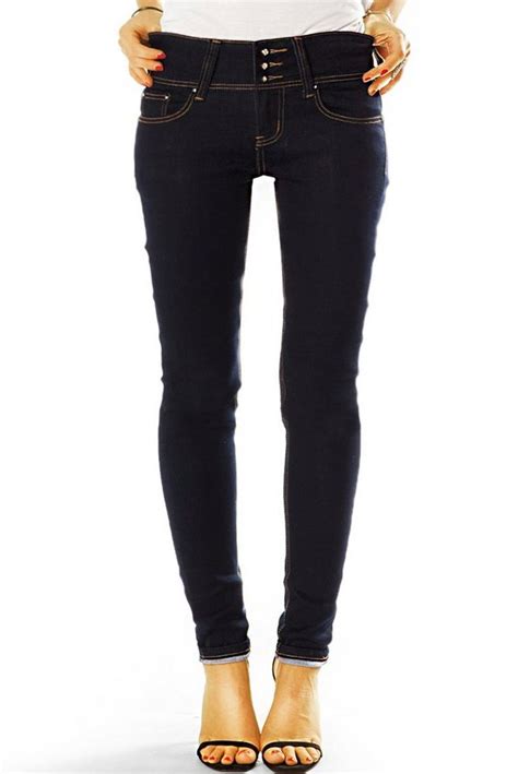 Be Styled Röhrenjeans Röhrige Skinnyjeans Mit 3 Breitem Bund Hüftjeans Damen J26g 5 Pocket