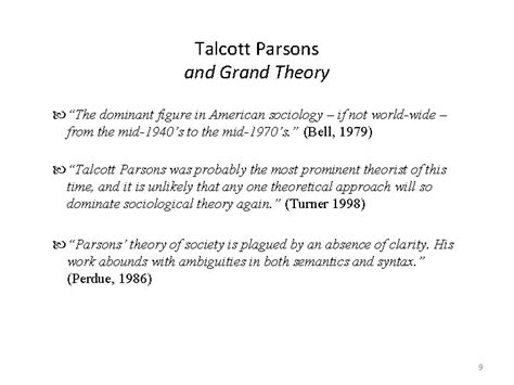 Talcott Parsons And Functionalisms Precursors In Various Ways