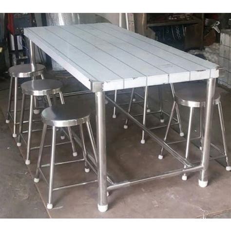 6 Seater Ss Canteen Table With Chairs At Rs 32000 Stainless Steel