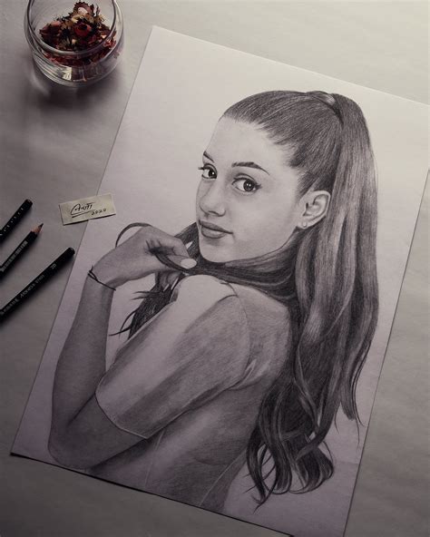 Realistic Pencil Ariana Grande Drawing Easy