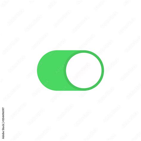 Green Toggle Icon Isolated On White Background Slider Button Symbol