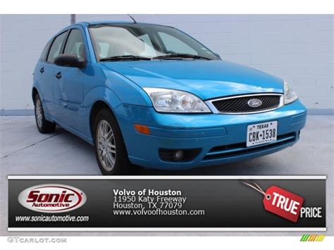 2007 Aqua Blue Metallic Ford Focus ZX5 SE Hatchback 86849215 Photo 16