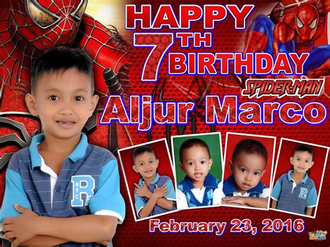 Make Way For The Amazing Spiderman Tarpaulin Layout Design For 7th Birthday