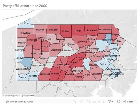 Pennsylvania Voter Registration By County Map