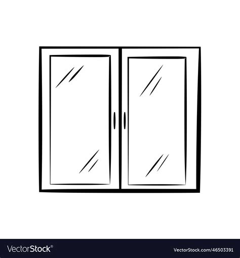 Window close sketch hand drawing Royalty Free Vector Image