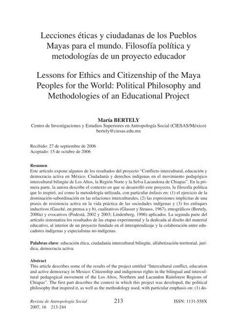 PDF Lecciones éticas y ciudadanas de los Pueblos Mayas para el