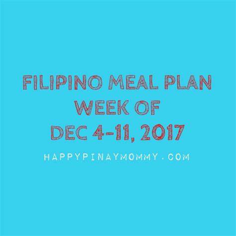 Food Meal Plans Recipes Happy Pinay Mommy Meal Planning Week