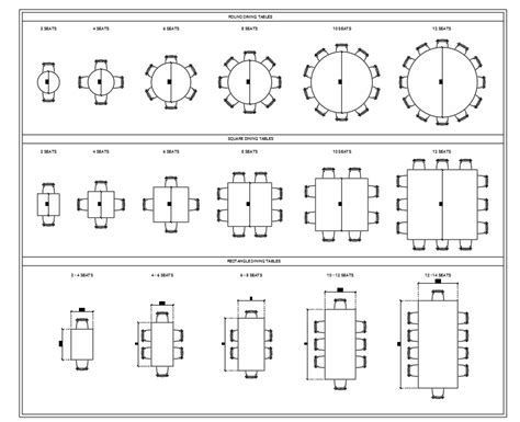 Dining Table Collection Cad Files Dwg Files Plans And Details