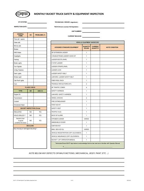 Boom Truck Inspection Form - Fill Online, Printable, Fillable, Blank ...