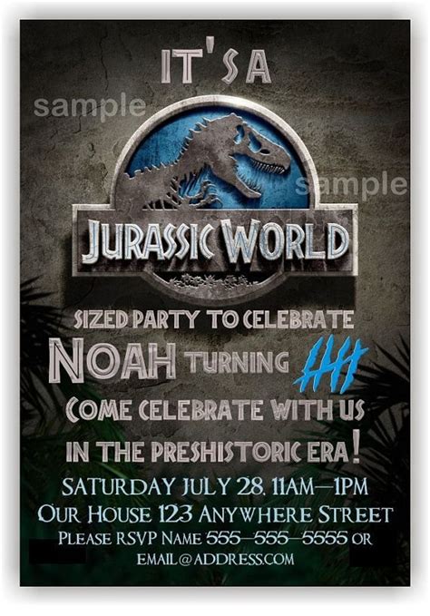 Jurassic World Invitations