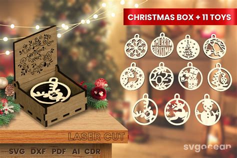 Christmas Box Laser Cut | 11 Christmas Toys | Glowforge By SvgOcean ...