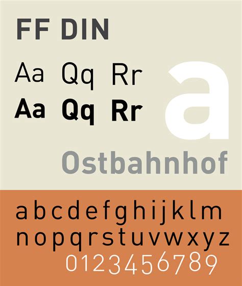 din bold font