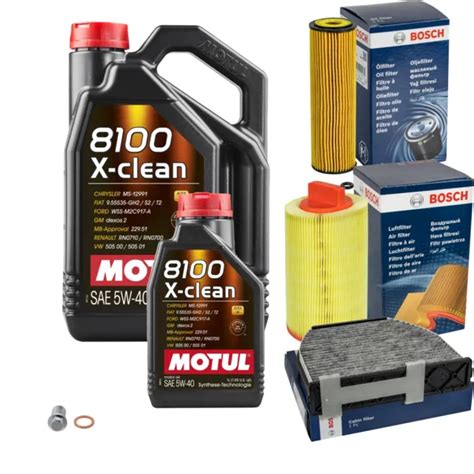 BOSCH INSPECTION SET 6 L Motul 8100 X Clean 5W 40 Pour Mercedes Benz