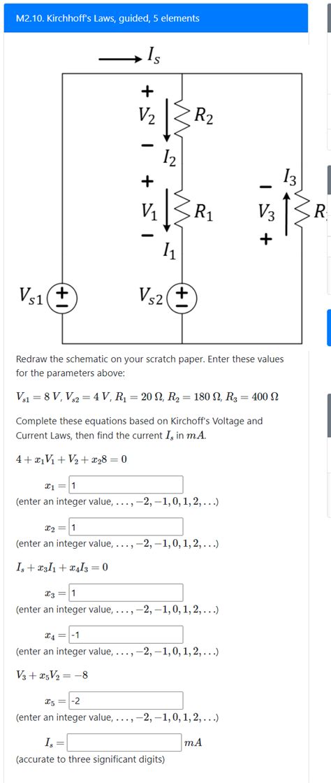 Solved Redraw The Schematic On Your Scratch Paper Enter Chegg