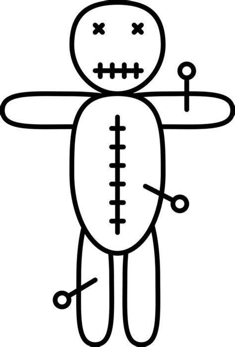 Black Stroke Illustration Of Voodoo Doll Icon 24158939 Vector Art At