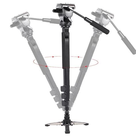 Yunteng Vct 588 Aluminium Alloy Monopod With Detachable Tripod Stand Base Plus Fluid Drag Head