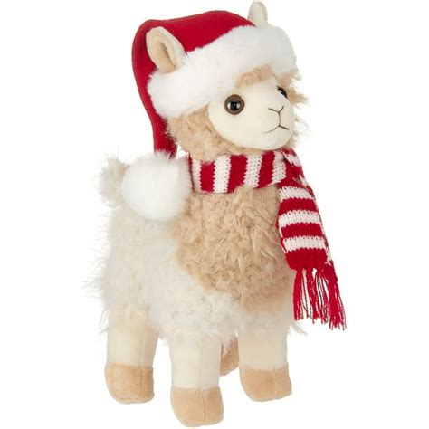 Bearington Holly Llama Plush Holiday Llama Stuffed Animal 10 Inches