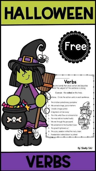 Free Halloween Verb Worksheet Nd Grade