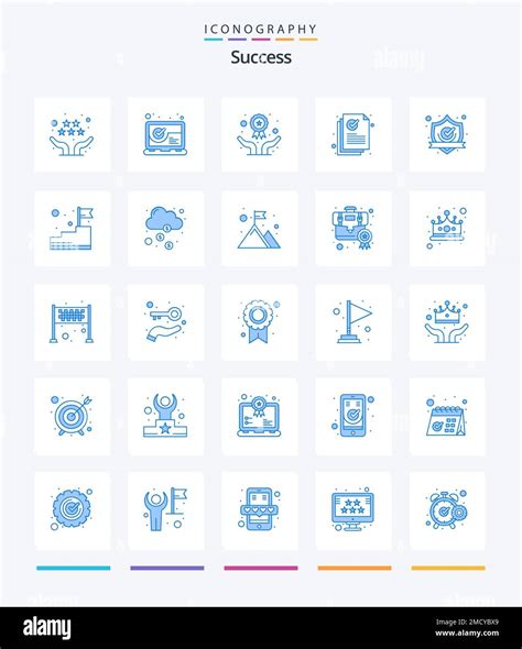 Creative Sucess Paquete De Iconos Azules Como Aceptar Documento