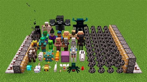 All Minecraft Mobs And X999 Skeletons Eggs Combined Youtube