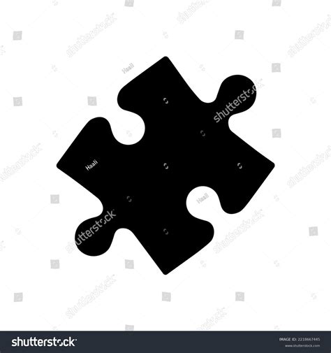 Puzzle Piece Icon Black Silhouette Jigsaw Stock Vector (Royalty Free ...