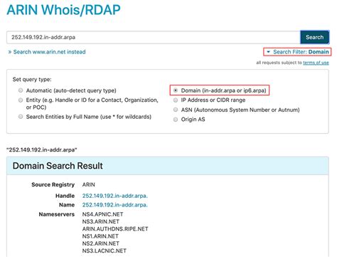 Using Whois American Registry For Internet Numbers