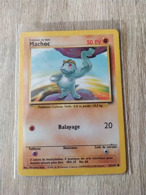 CARTE POKÉMON MACHOC 52 102 Unlimited Set de Base Wizards EUR 3 00