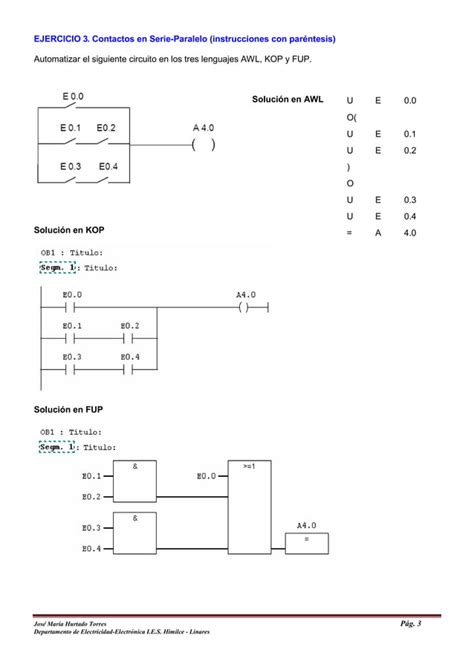 PLC Ejercicios de programación resueltos con step 7 PDF