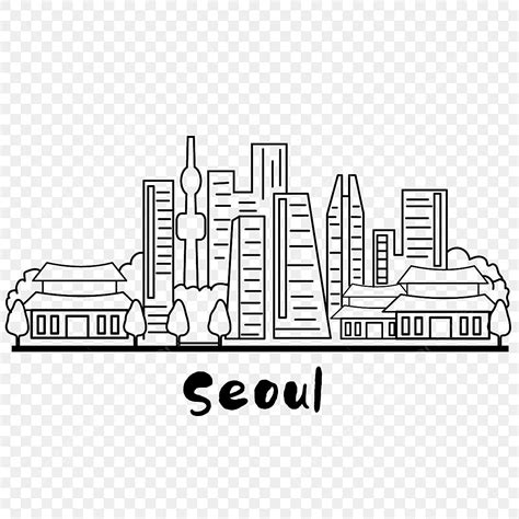 Gambar Pemandangan Indah Dari Garis Cakrawala Kota Seoul Di Korea