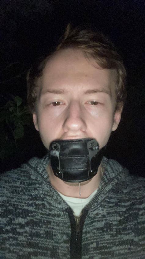 Went For A Night Walk With A In Dildo Gag Stuffed Deep Down My Throat Strap Tightly Locked In