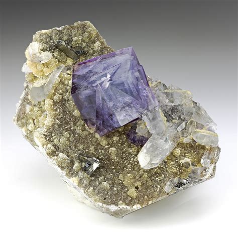 Fluorite With Quartz Arsenopyrite Muscovite Minerals For Sale