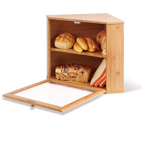 Natural Bread Bin Bamboo Bread Storage Box Double Layer Bread Storage China Wooden Shelf And