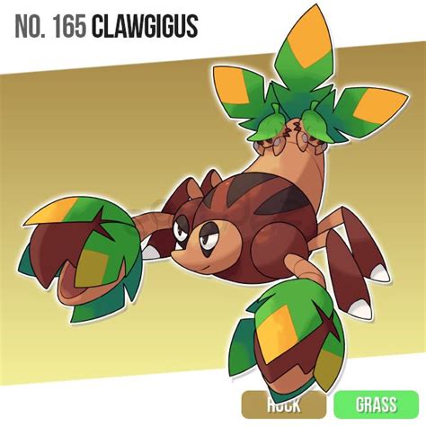 Clawgigus || Rock/Grass | Pokemon pokedex, Pokémon species, Cool ...