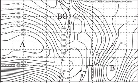 Carta sinóptica de la presión a nivel del mar correspondiente a las