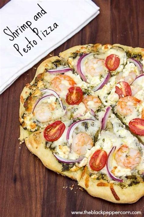 Grilled Shrimp And Pesto Pizza Recipe The Black Peppercorn