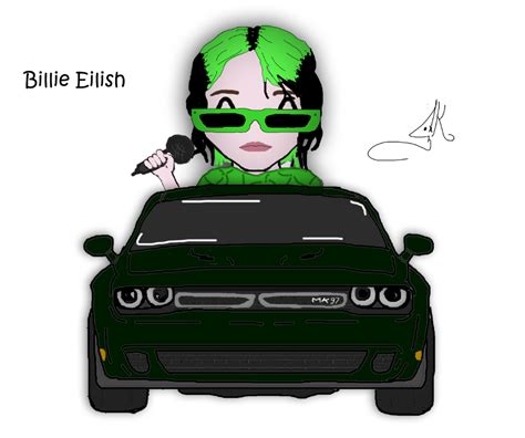 Billie Eilish on her Dodge Challenger Demon concept (drawn with a mouse). What do you think ...