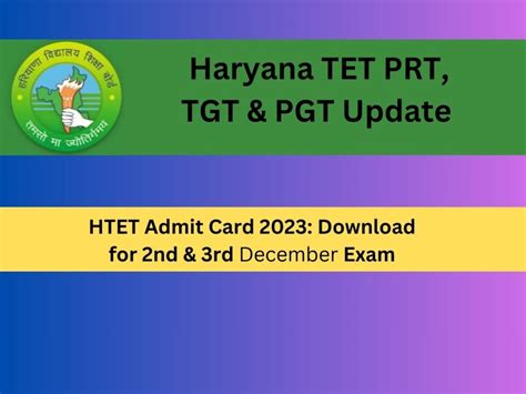 HTET Admit Card Link Active 2023 Haryana TET Admit Card