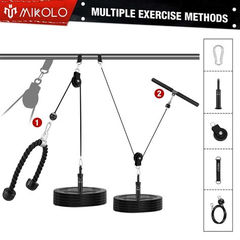 Mikolo Fitness Lat And Lift Pulley System Dual Cable Machine With