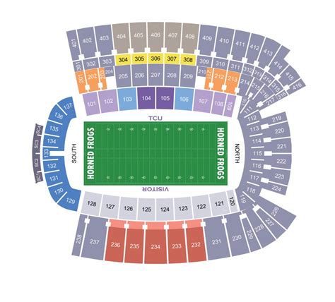 Amon G Carter Stadium Seating Plan Seating Plans Of Sport Arenas