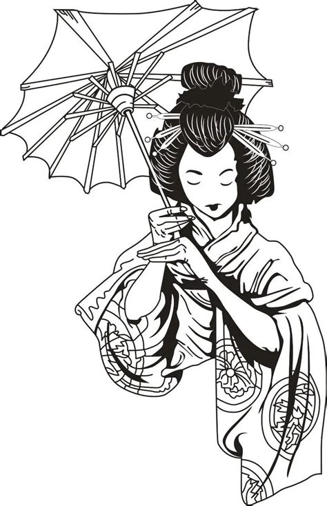 56x89cm Japanese Geisha Style 2 Vinyl Wall Decal Beauty Lady Art Decals