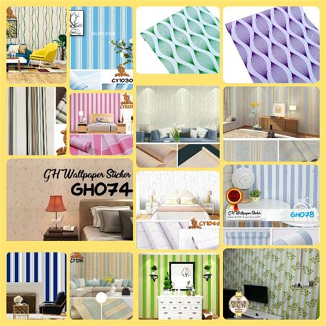 Jual Promo Wallpaper Sticker Dinding Tembok Salur Garis Ukuran 45 Cm X