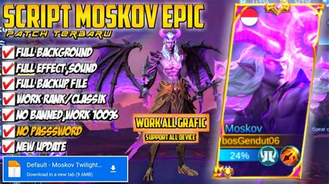 UPDATE SCRIPT SKIN MOSKOV EPIC TWILIGHT DRAGON REVAMP NO PASSWORD