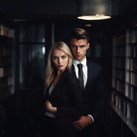 Premium Photo Duality Of Elegance A Captivating Blonde Beauty Beside A Striking Dark Companion