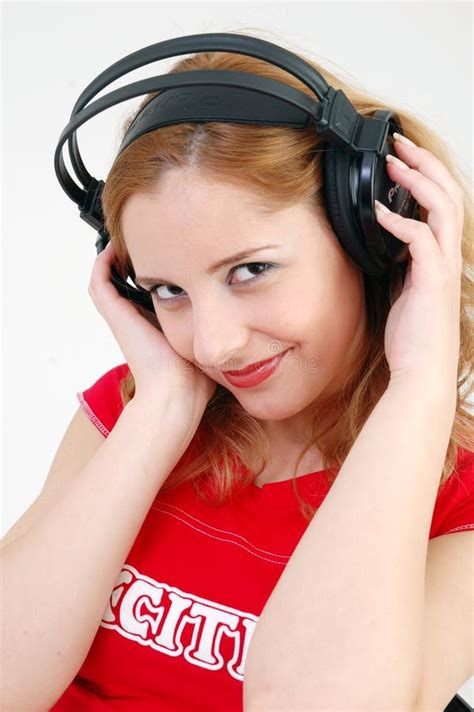 Exciting Girl With Headset Stock Image Image Of Caucasian 328901