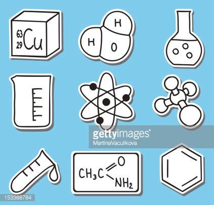 Illustration Of Chemistry Icons Stickers Stock Clipart Royalty Free