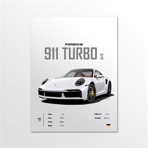 Porsche 911 Turbo S Poster Etsy