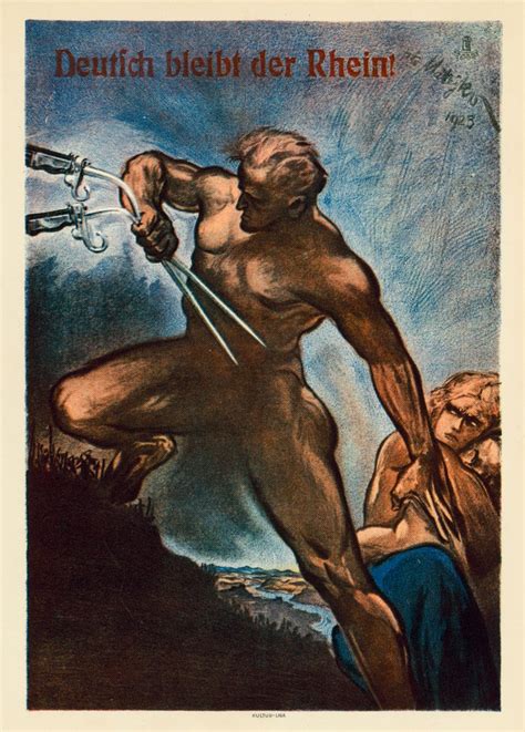 The Rhine Remains German Propaganda Poster Opposing The Allied